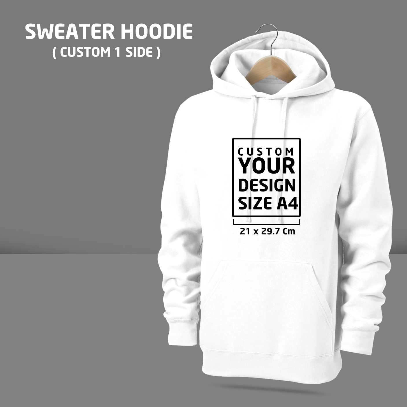 Sweater Hoodie Custom 1 Sisi ( M, L )