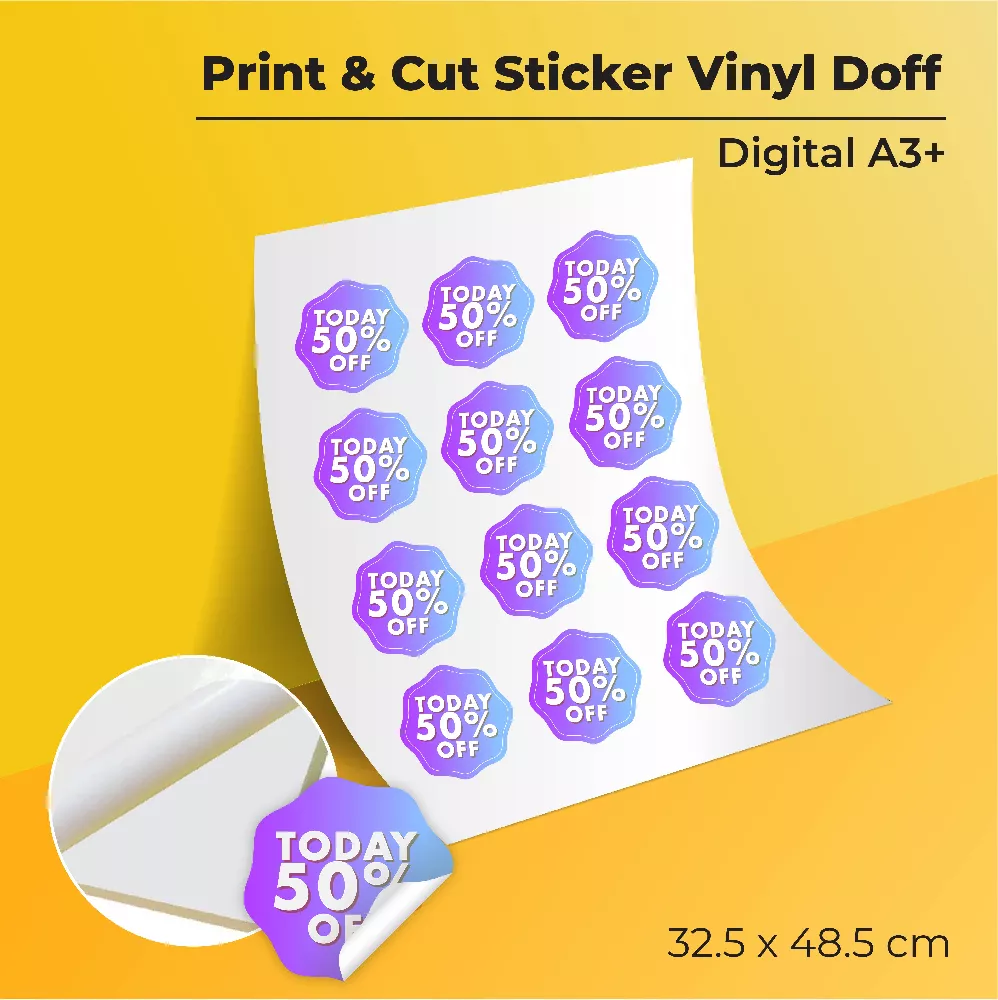 Print & Cut Sticker Vinyl Doff A3