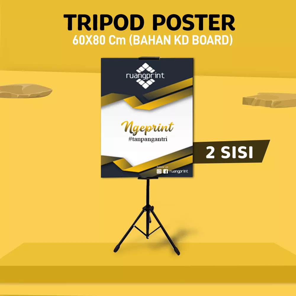 Tripod + Poster 2 Side 60 x 80 cm (KD Board)