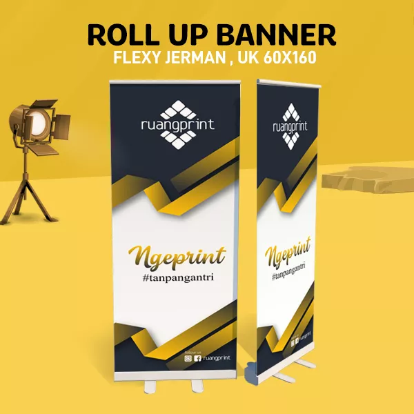 Roll Up Banner 60 x 160 cm (Flexy Jerman 510gr) - Indoor
