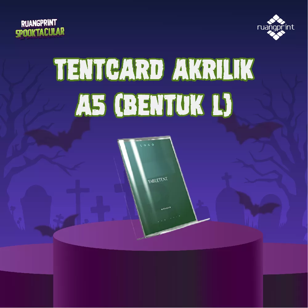 Tend Card Akrilik A5 (Bentuk L)