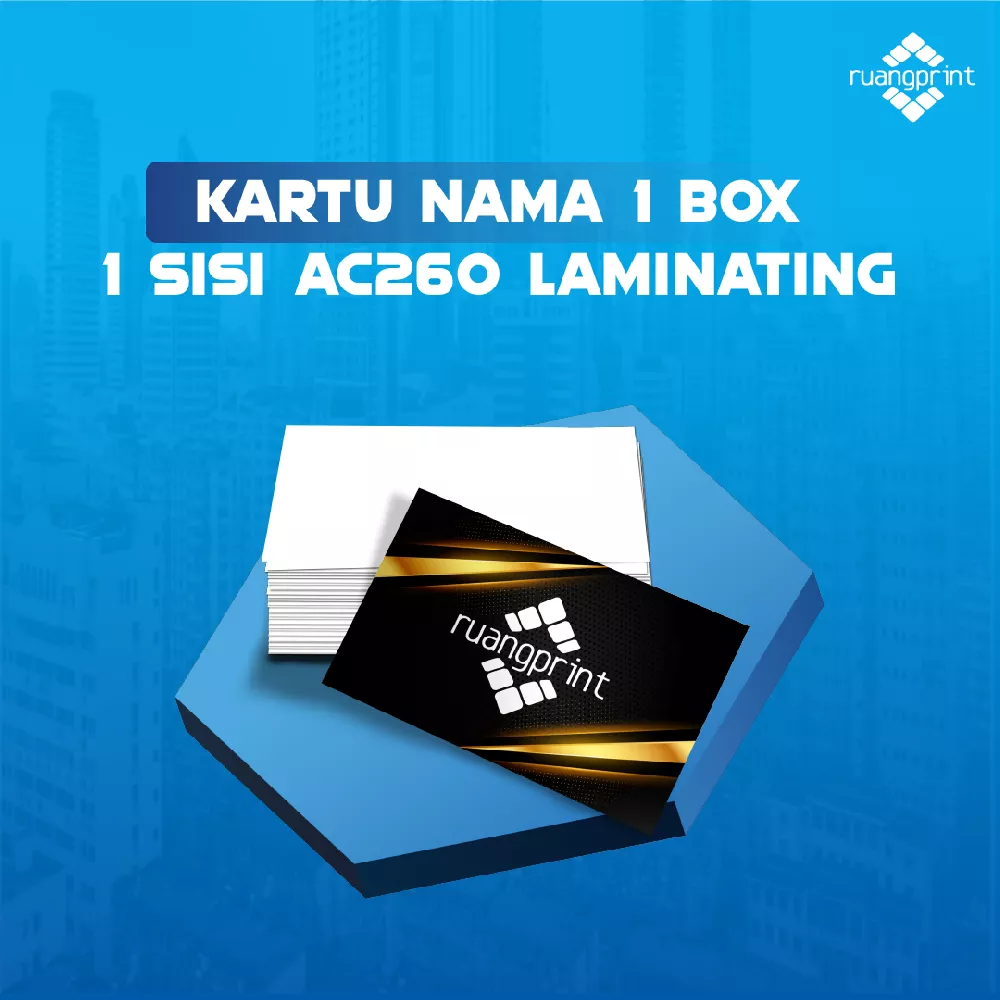 Kartu Nama 1 Box / 1 Sisi (Art Carton 260gr) Laminating