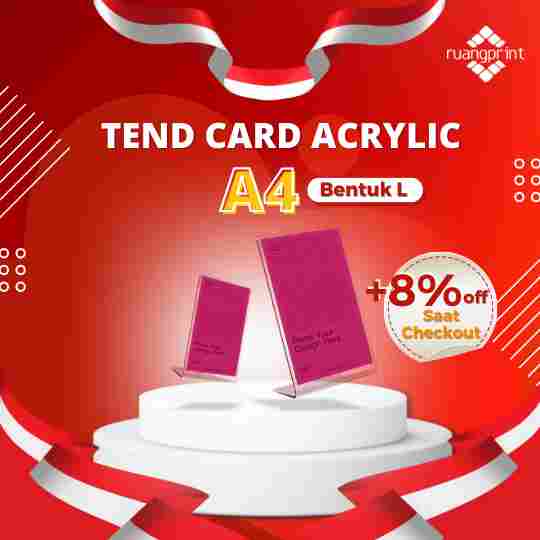 Tend Card Akrilik A4 (Bentuk L)