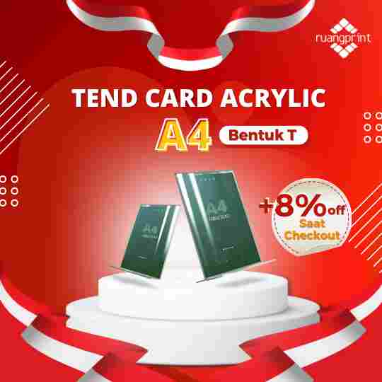 Tend Card Akrilik A4 (Bentuk T)